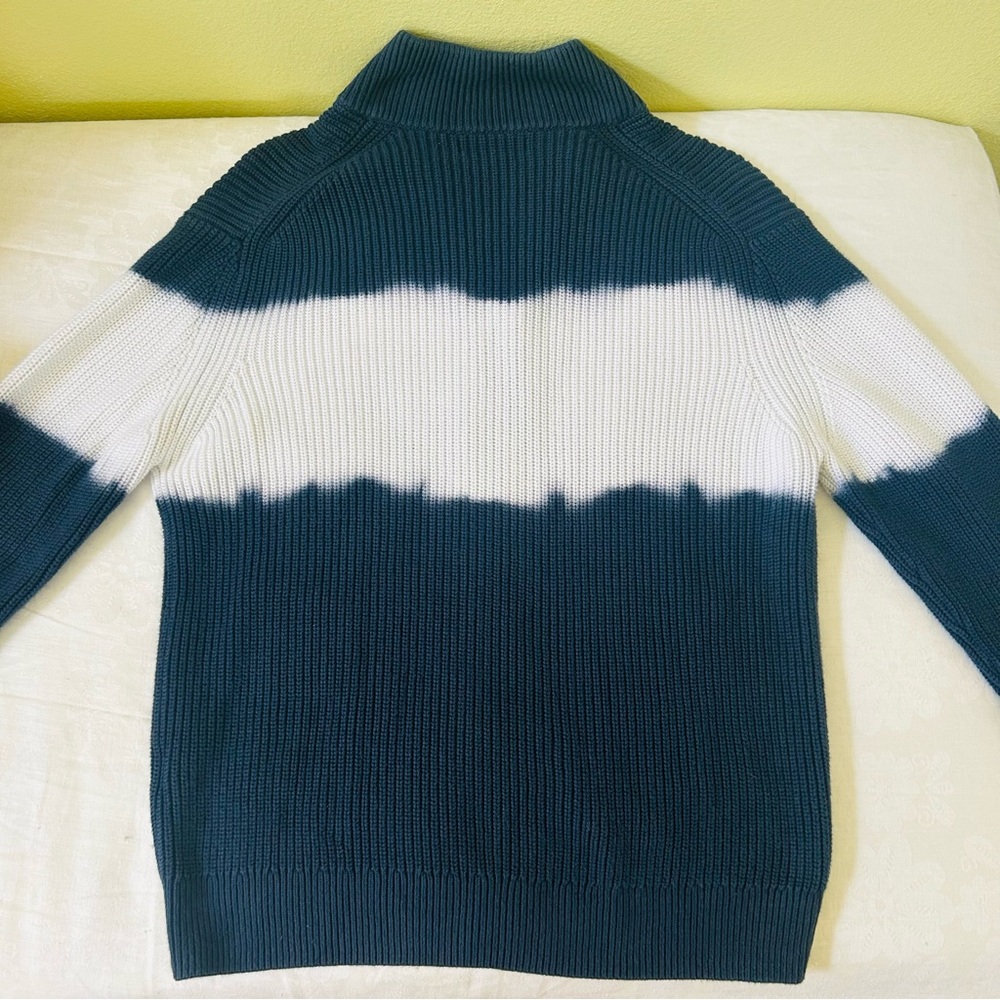 Banana Republic Tie-Dye Navy Ribbed Sweater Jacket Medium - Picture 9 of 9
